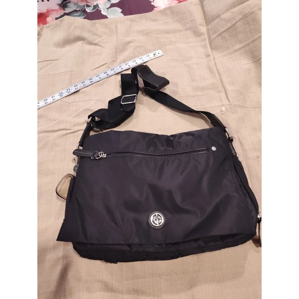 Giani Bernini Messenger Bag‎ Black Nylon With Strap 15